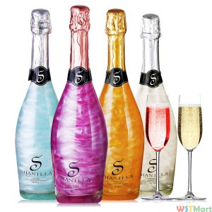 送2香槟杯 尚尼酒庄魔幻云星空酒起泡葡萄酒4支组合整箱 火焰酒女士钟爱的配制甜红酒气泡果酒 4*750ml